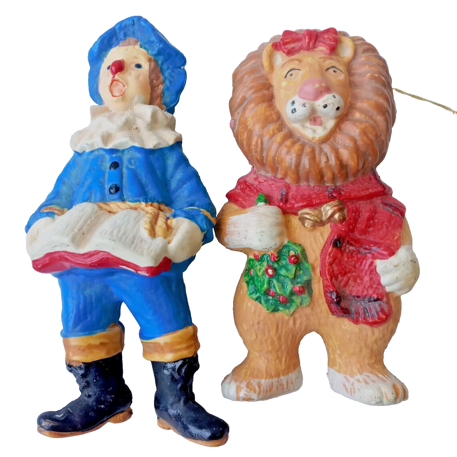 Vintage Wizard Of Oz Kurt Adler Santa\'s World Christmas Ornaments Lion Scarecrow
