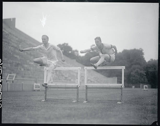 Athletes Practicing at Princeton Jack Flynn of Oxford and Purghle - 1925 Photo