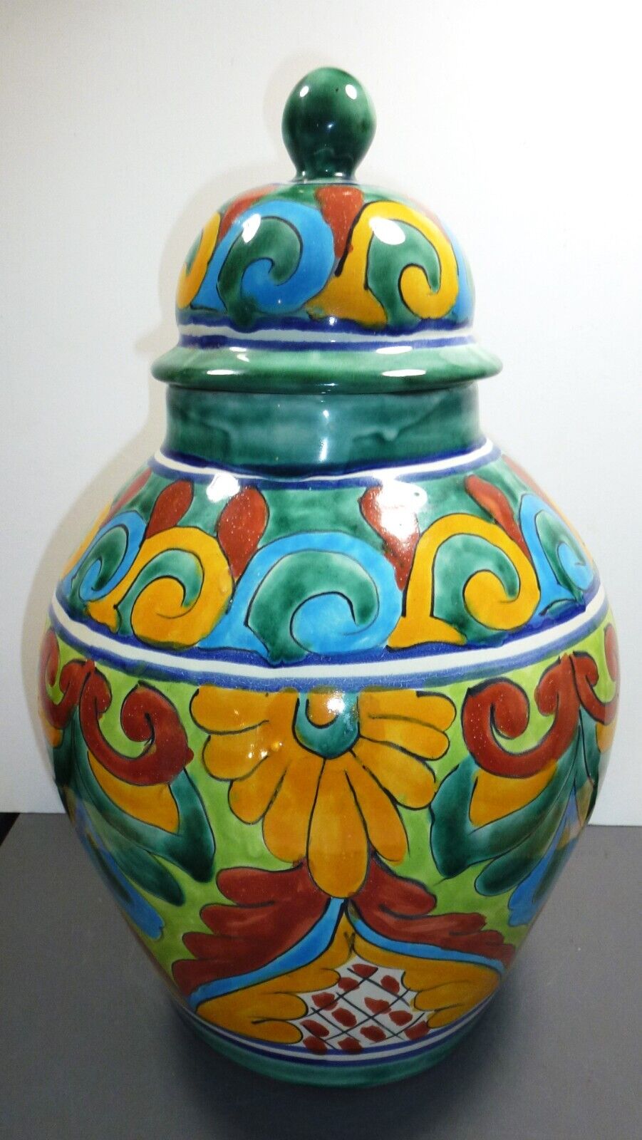 Lovely Talavera Pottery Jar Lrg 15\