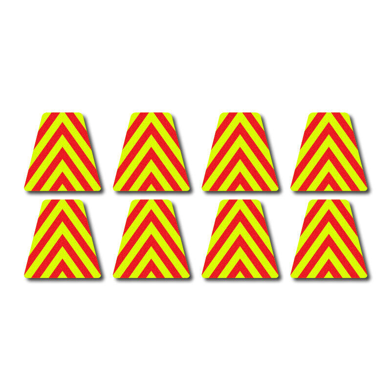 3M Reflective Fire Helmet Tetrahedron 8-Pack - Red/Yellow Chevrons