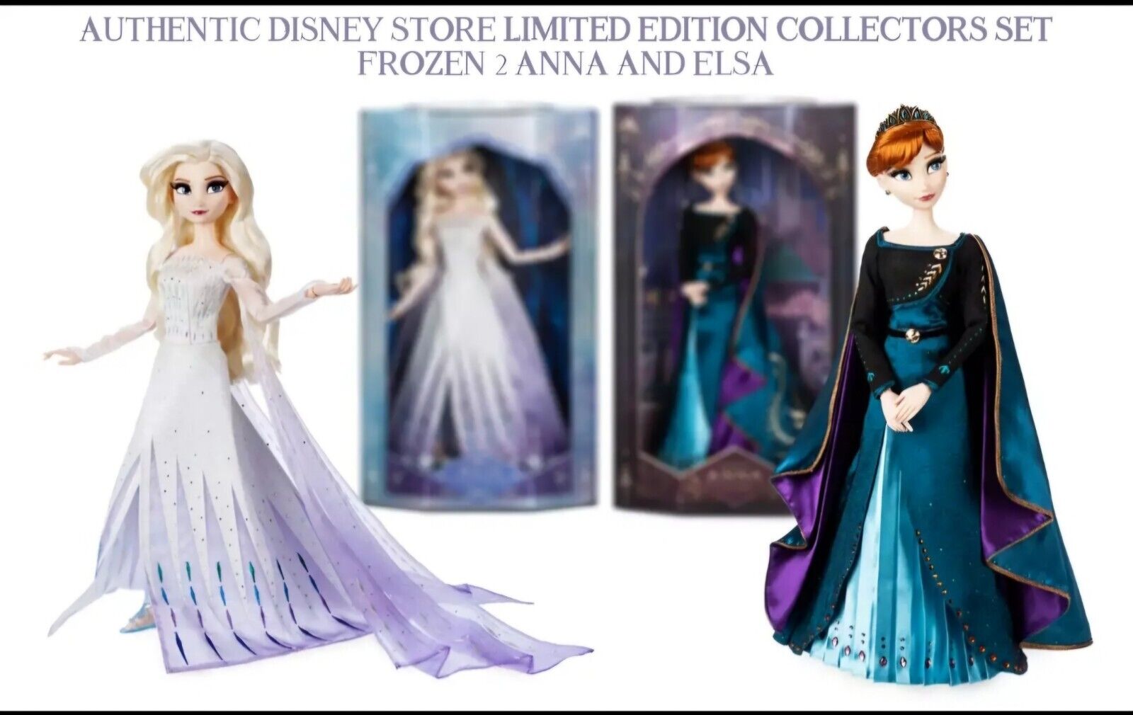 Disney Store Frozen II Queen Anna and Elsa Limited Edition Dolls.