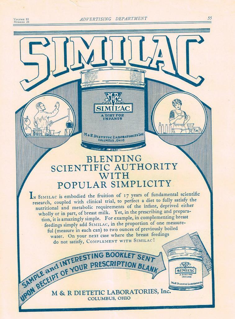Similac Infant Diet Advertisement,  Original , December  1929,  Collectible