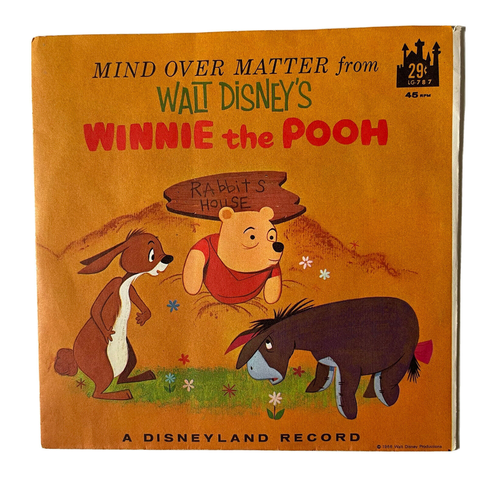 Disney Winnie the Pooh Mind Over Matter 45 rpm Record Vinyl LG-787