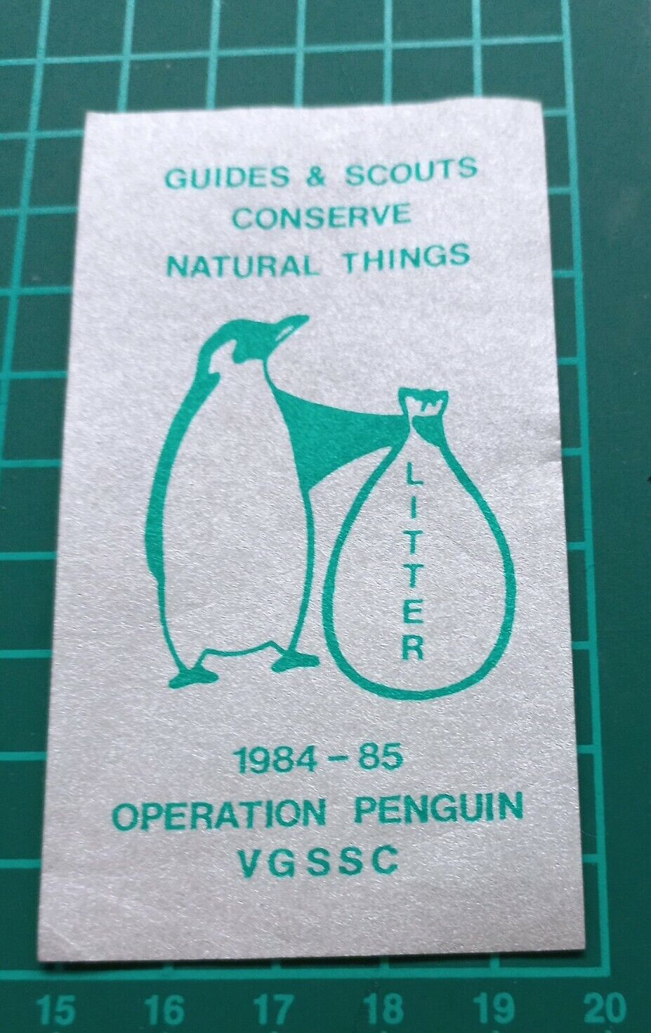 Guides and Scouts Conserve Natural Things 1984-85 Operation Penguin Ribbon