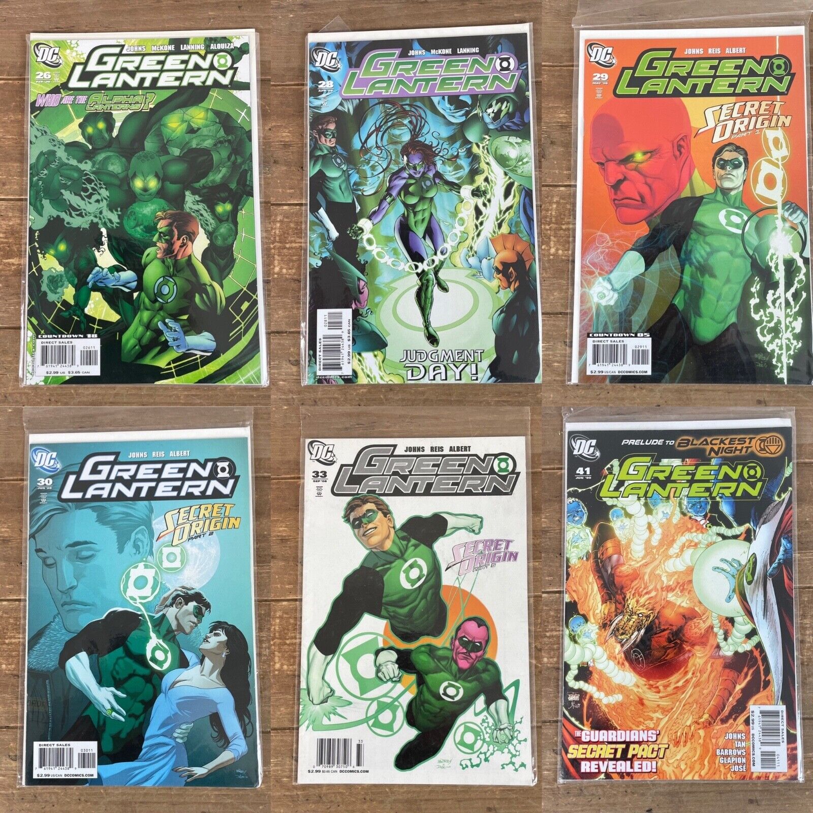 Lot 6 DC Green Lantern Comic Books Feb 08 - June 09 Issue 26 28 29 30 33 41 MINT