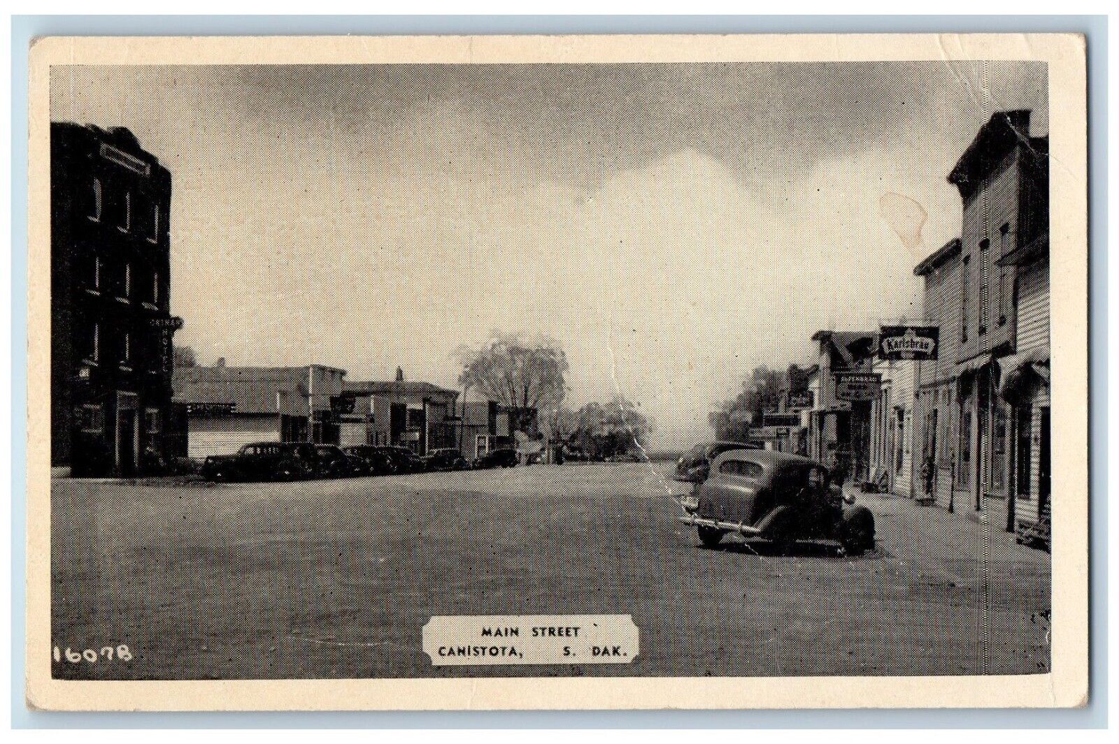 Canistota South Dakota Postcard Main Street Exterior View c1940 Vintage Antique