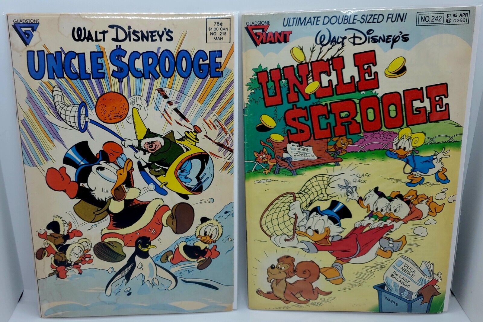 LOT of 2 Vintage Uncle Scrooge #215 & #242 Disney Comic Book 1st Print 🔥