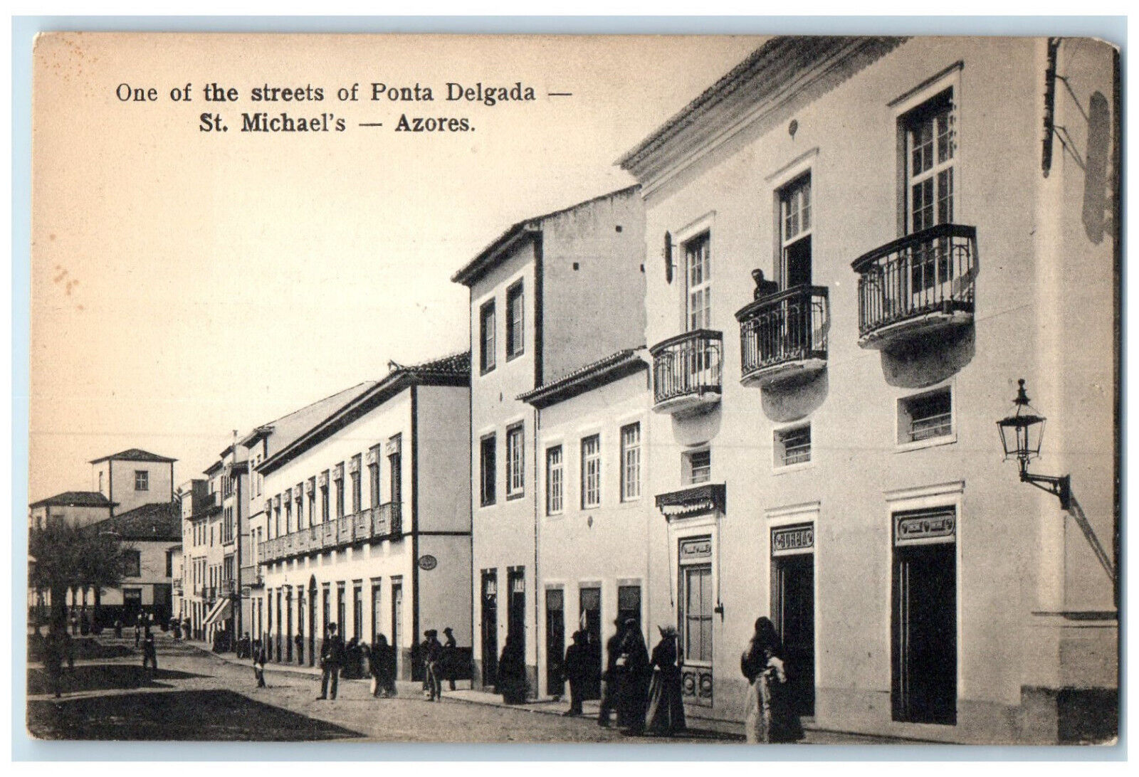 c1910 One of the Streets of Ponta Delgada S Miguel-Azores Portugal Postcard