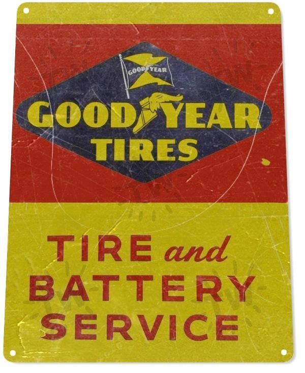 GoodYear Service Tire Gas Station Garage Retro Auto Wall Decor Metal Tin Sign