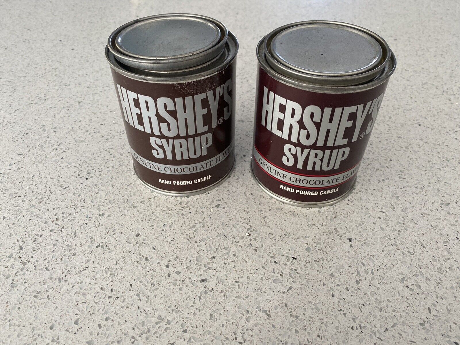 Hershey\'s Syrup CANDLE Genuine Chocolate Flavor 1/2 Pint Both @75%+