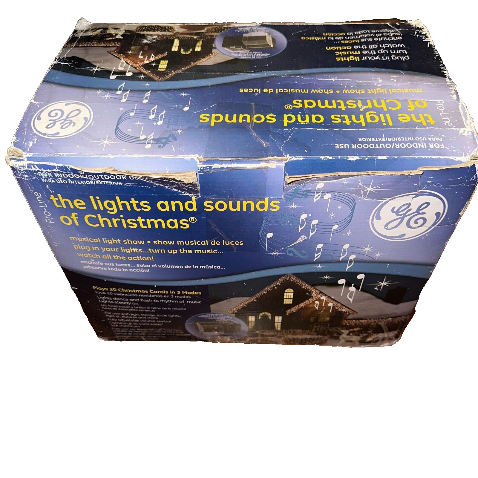 GE THE LIGHTS AND SOUNDS OF CHRISTMAS Pro-Line Musical Light Sound Show-preowned