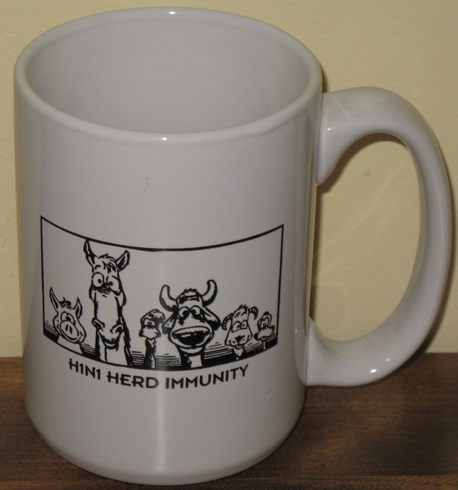 Influenza Coffee Mug Herd Immunity Cup Swine Flu H1N1 Virus Pandemic 2009
