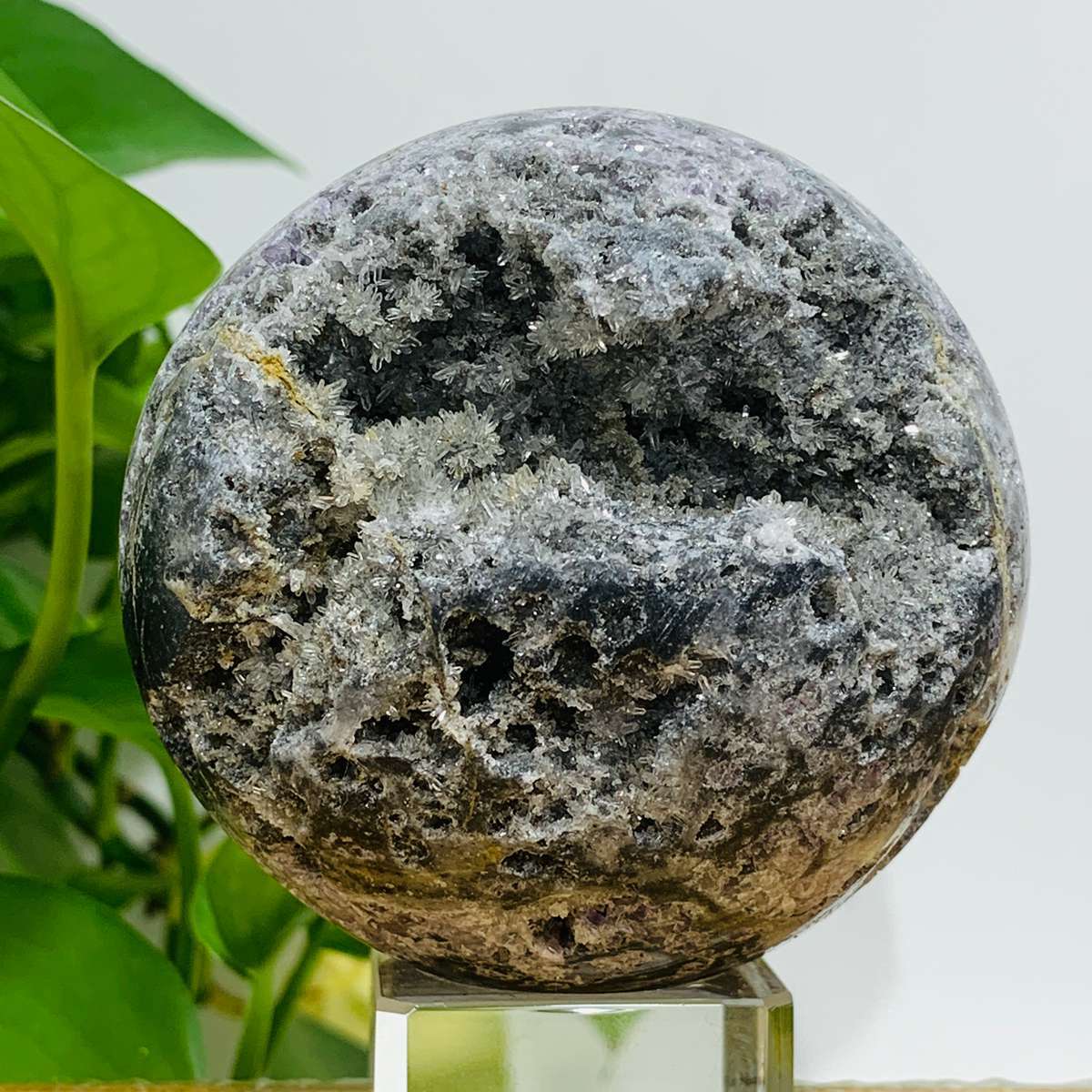 482g Natural Sphalerite Quartz Sphere Crystal Ball Energy Reiki Healing Decor 