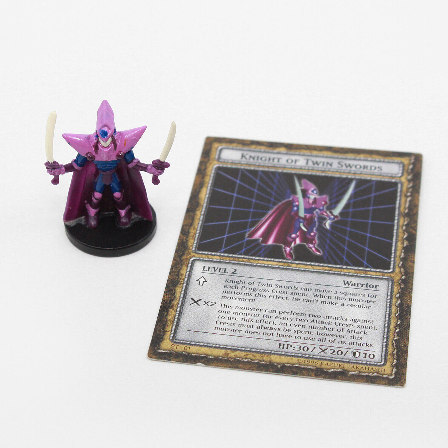 KNIGHT OF TWIN SWORDS - Yu-Gi-Oh Dungeon Dice Monsters - Mini & Card