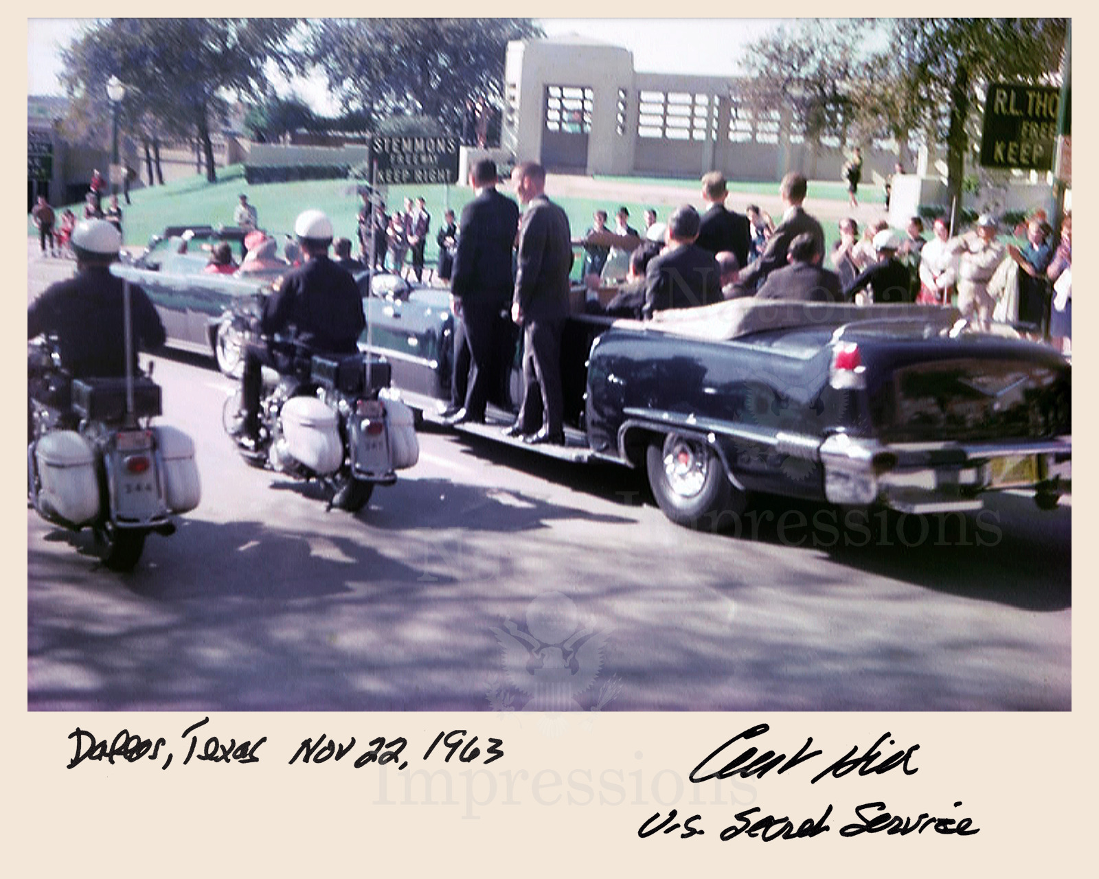 John F Kennedy assassination Dealy Plaza Clint Hill Signed 8x10 REPRINT 4