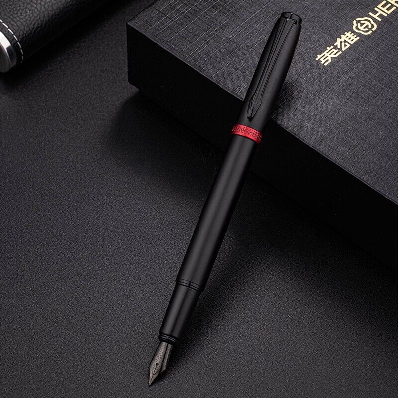 Hero E606 Fountain Pen Iridium Fine 0.5mm Nib Metal Rod Writing Ink Pen #1b