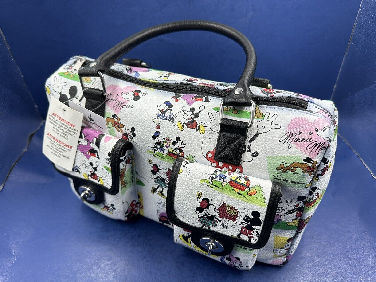 Disney Handbag - Mickey & Minnie Mouse Collage Purse - White