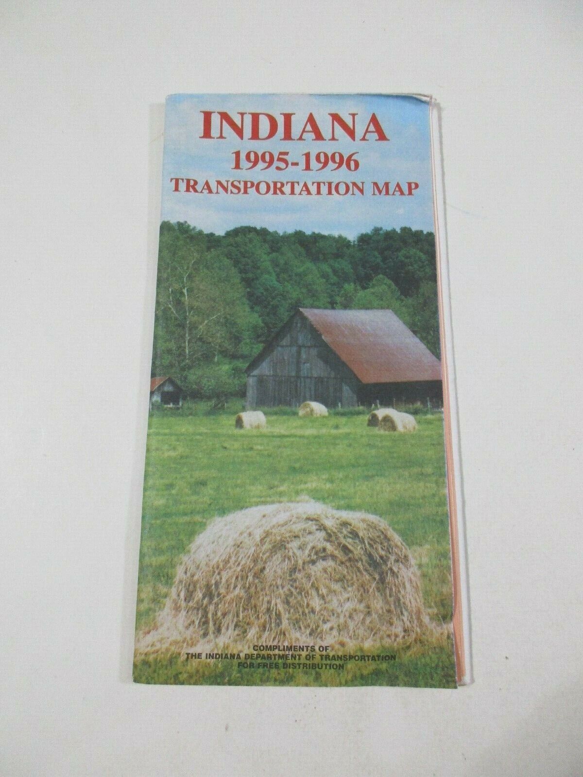 1995-1996 Indiana State Highway Transportation Travel Road Map-B27