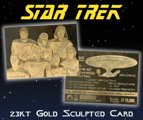 STAR TREK Senior Officers of the Starship Enterprise Official 23K GOLD CARD
