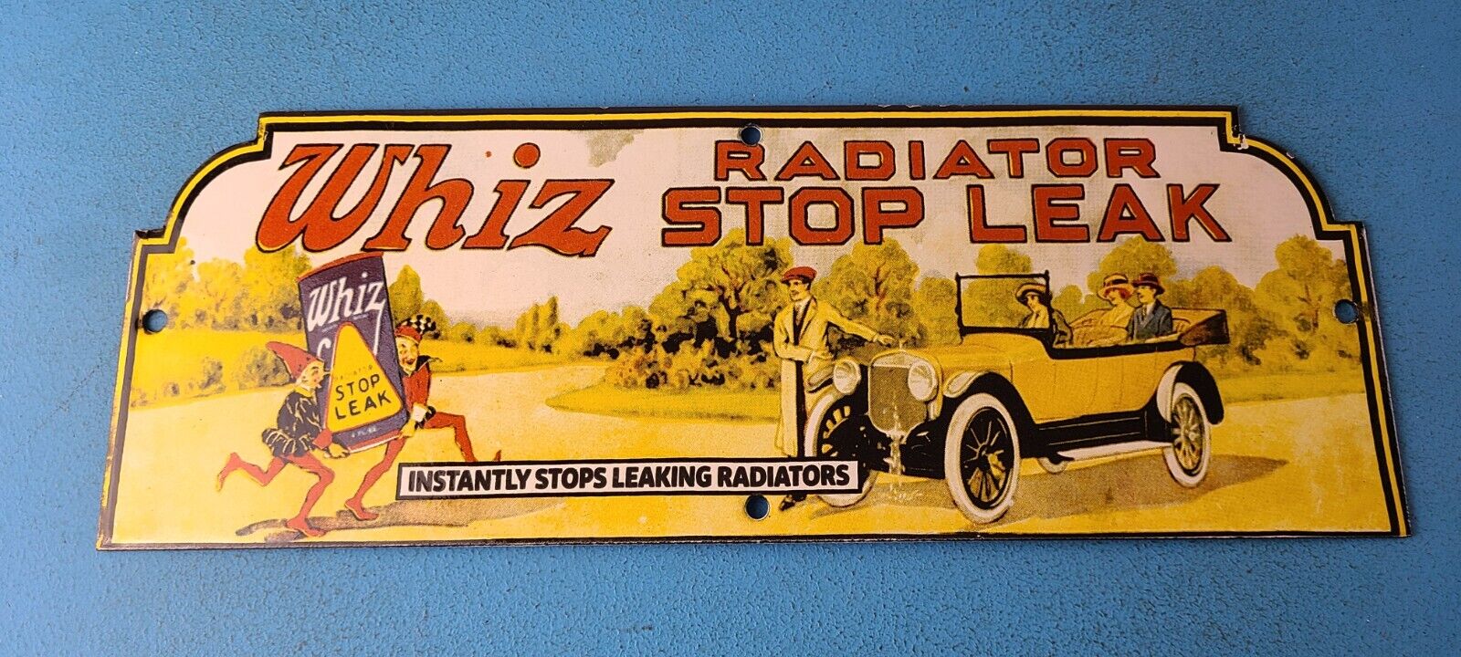 Vintage Whiz Radiator Sign - Service Station Gas Pump Porcelain Sign