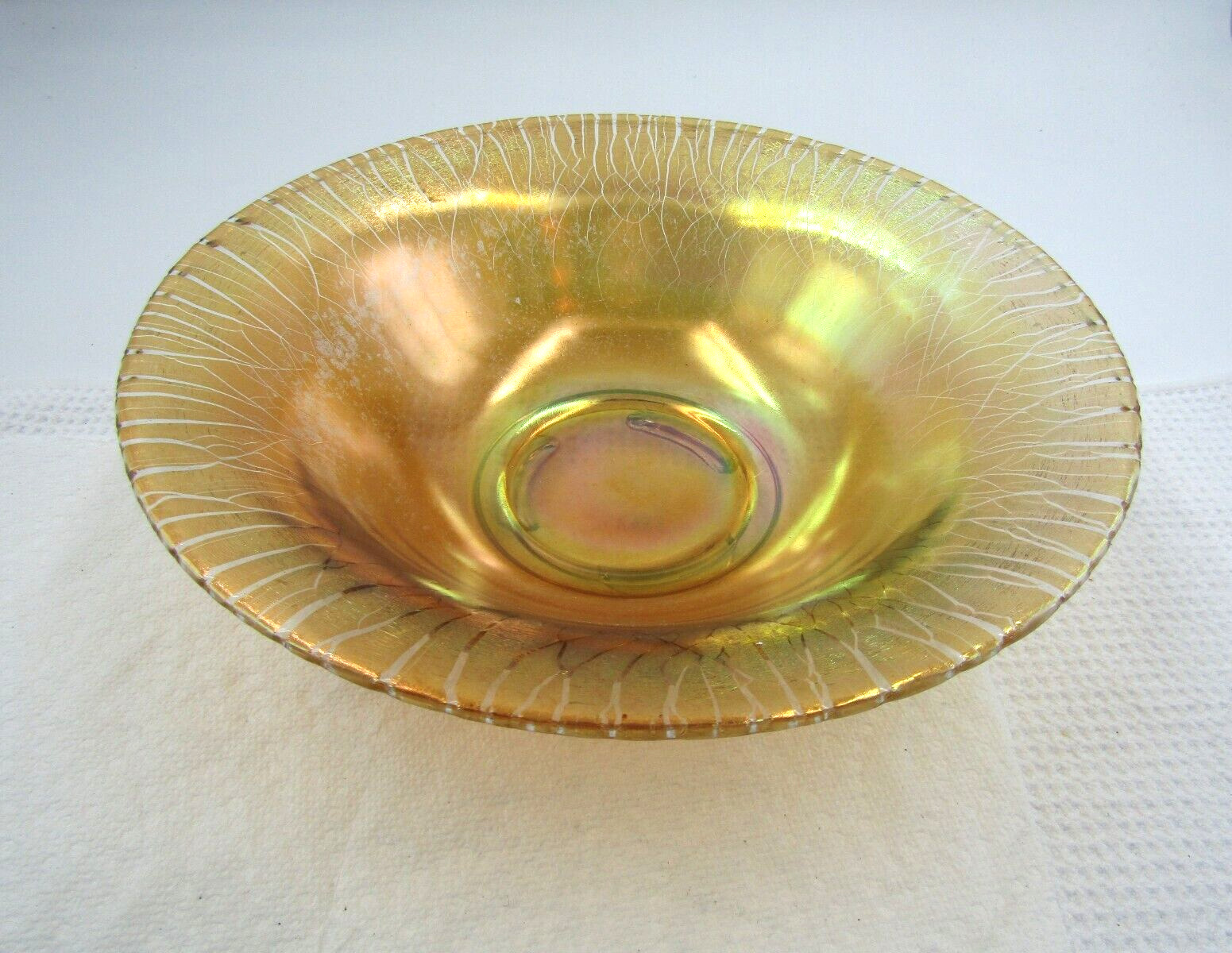 VINTAGE AMBER COLOR GLASS IREDESCENT 9\