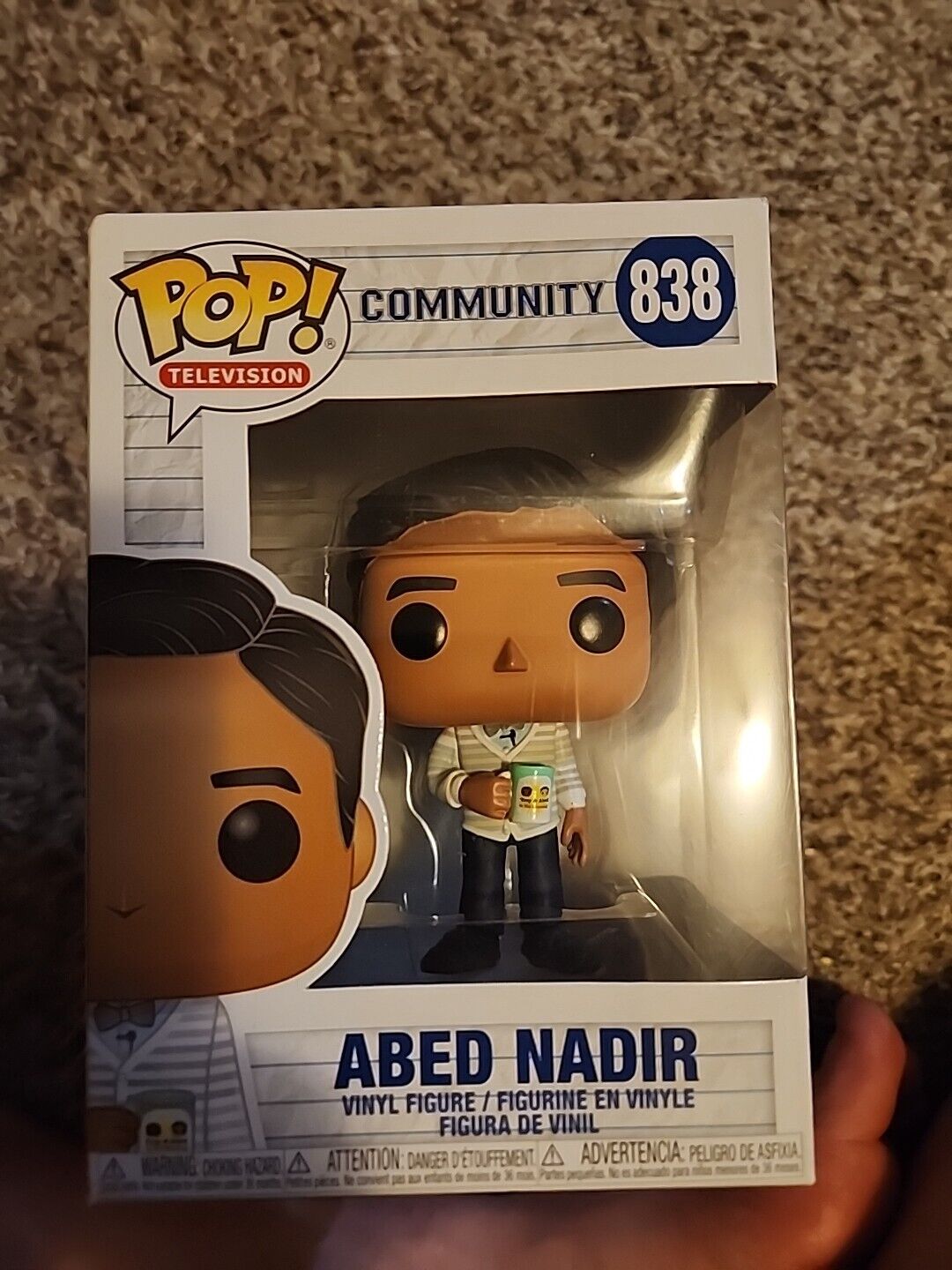 Funko Pop Abed Nadir #838 Community W/ PROTECTOR Box Has Flaws