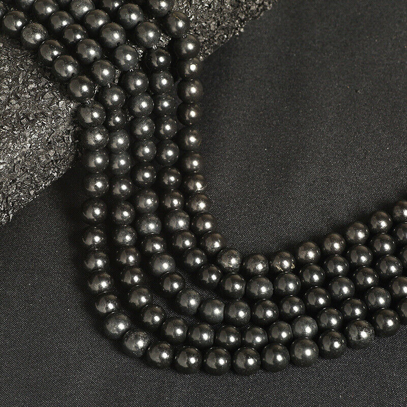 Wholesale 6 8 10 mm Natural Shungite Elite Round Beads Necklace Bracelet Jewelry