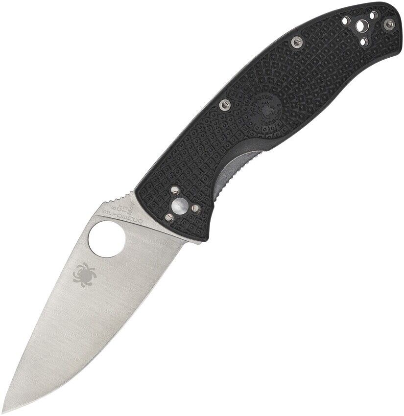 Spyderco Tenacious Lightweight Knife Black FRN Handle Plain Blade C122PBK