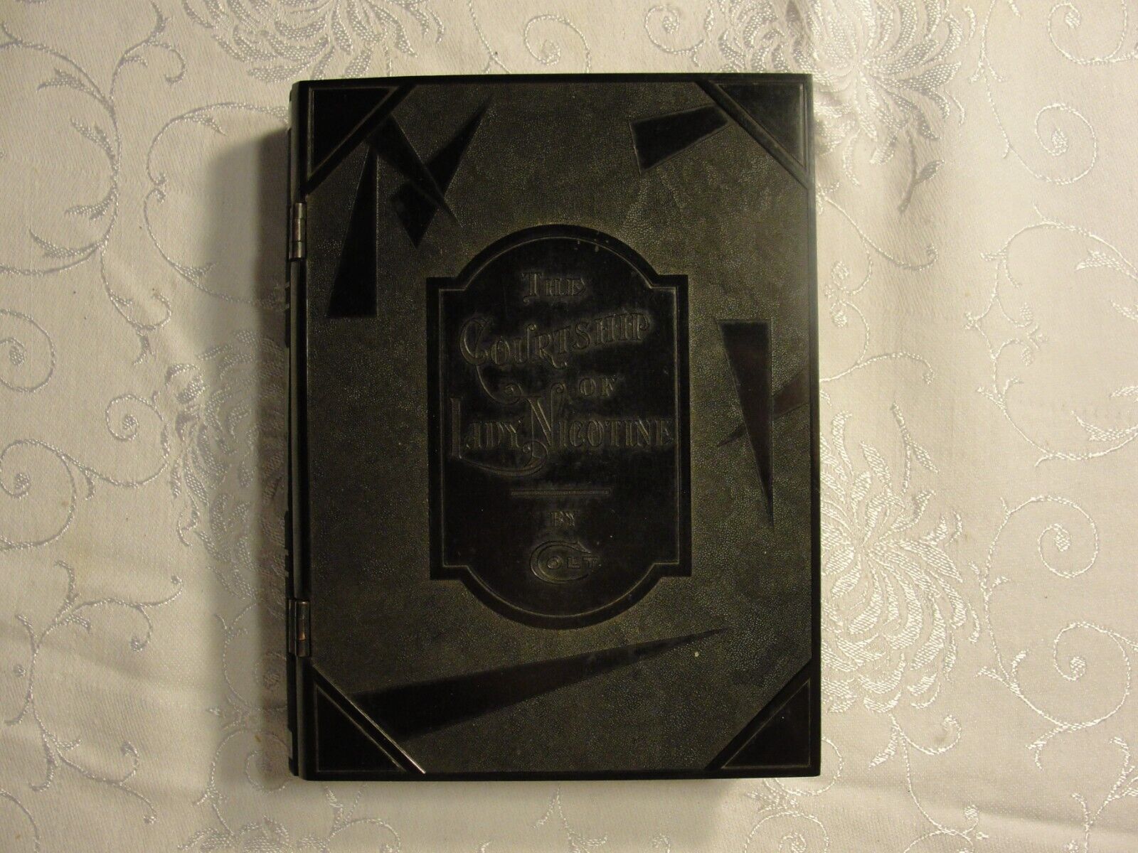 COLT THE COURTSHIP OF LADY NICOTINE COLTROCK CIGARETTE BOX BOOK ART DECO BLACK