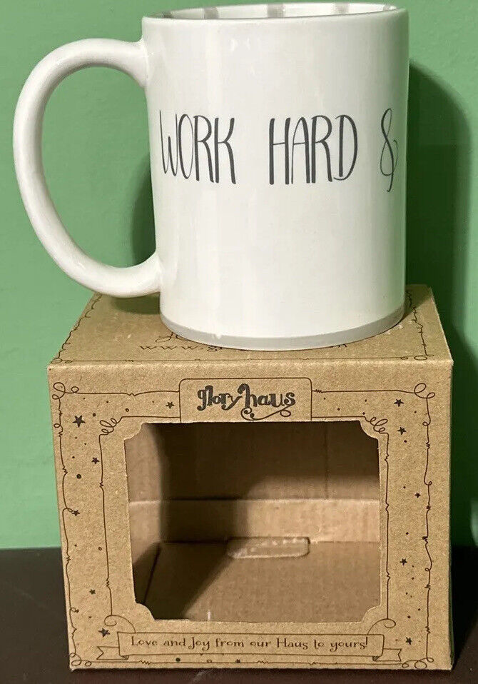 Work Hard & Be Nice To People Ceramic 16 Oz Glory Haus Coffee Tea Mug New