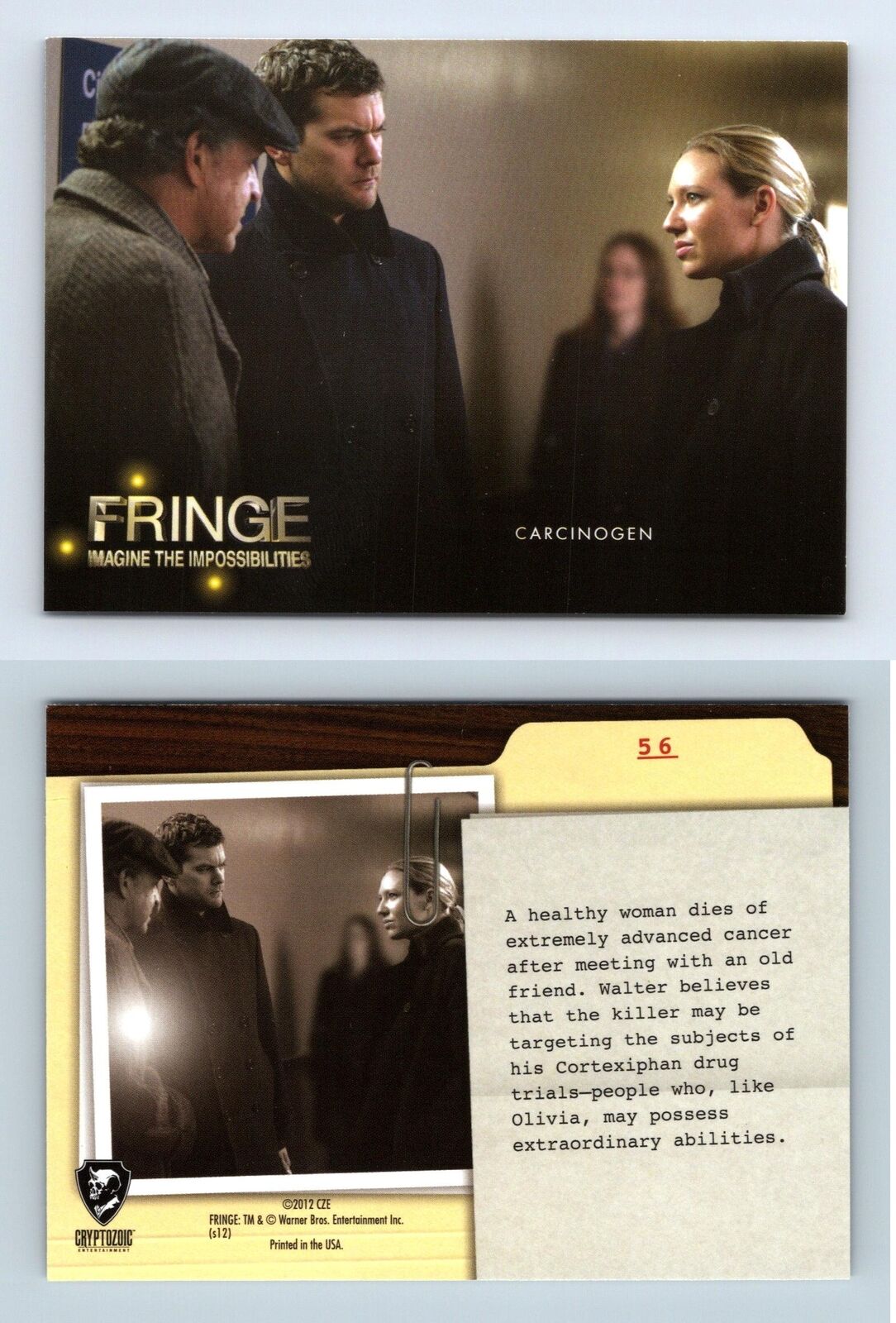 Carcinogen #56 Fringe Season 1 & 2 Cryptozoic 2012 Trading Card