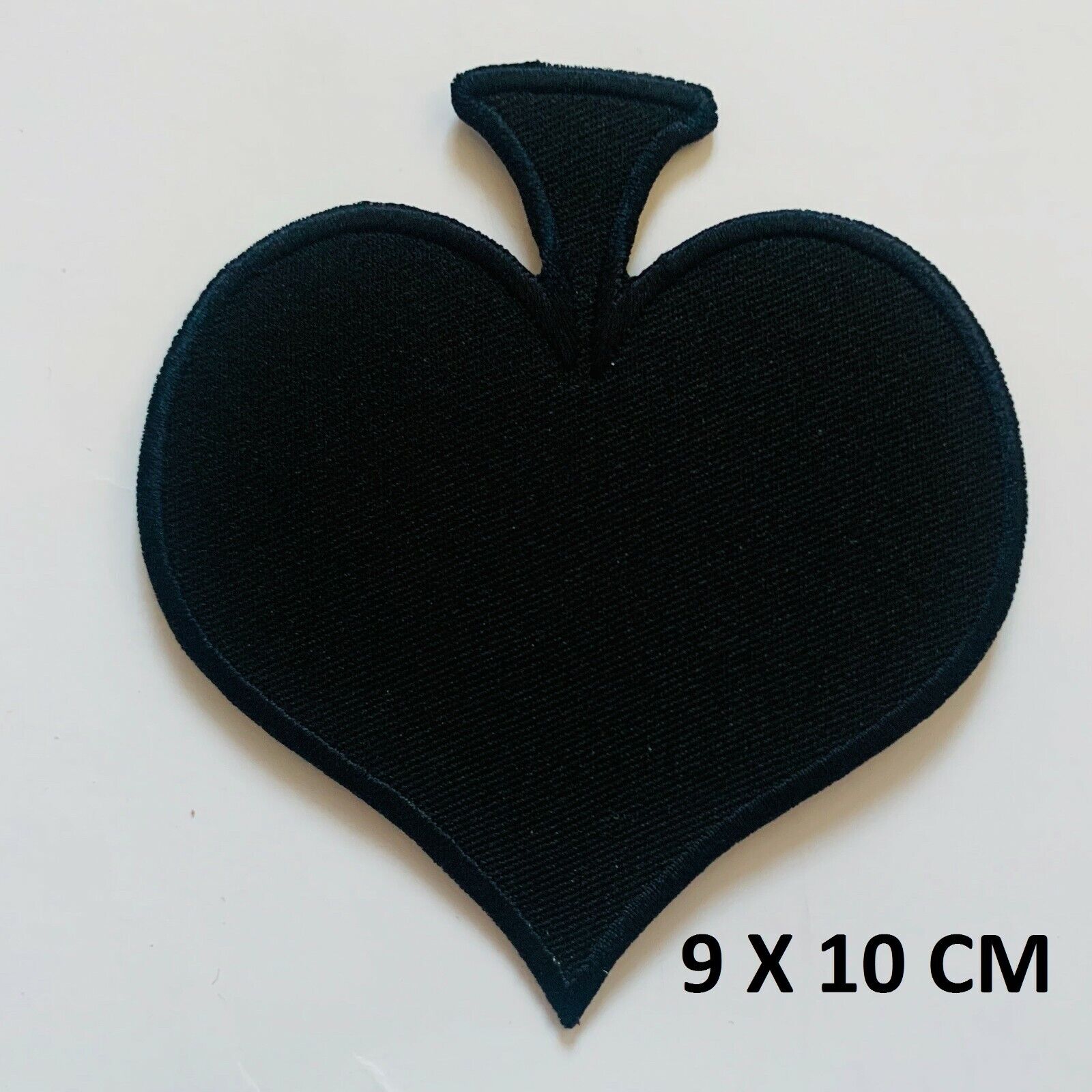 ACE Black Heart Embroidered Badge Iron On / Sew On Clothes Jacket Jeans N-189