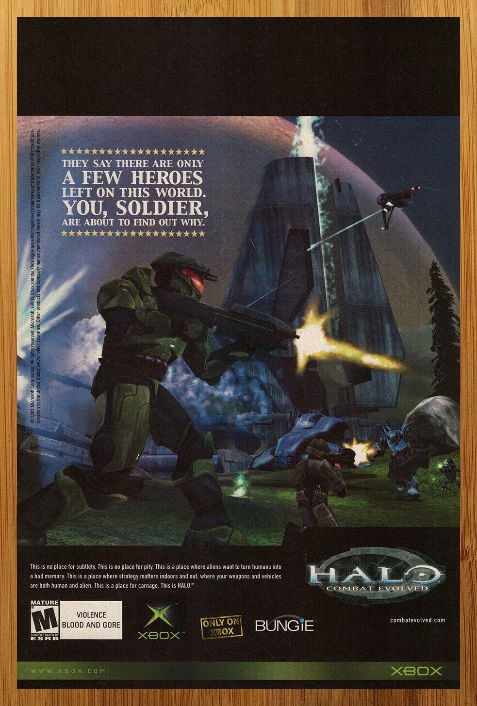 2001 Halo Combat Evolved Xbox Print Ad/Poster Official Promo Art Master Chief