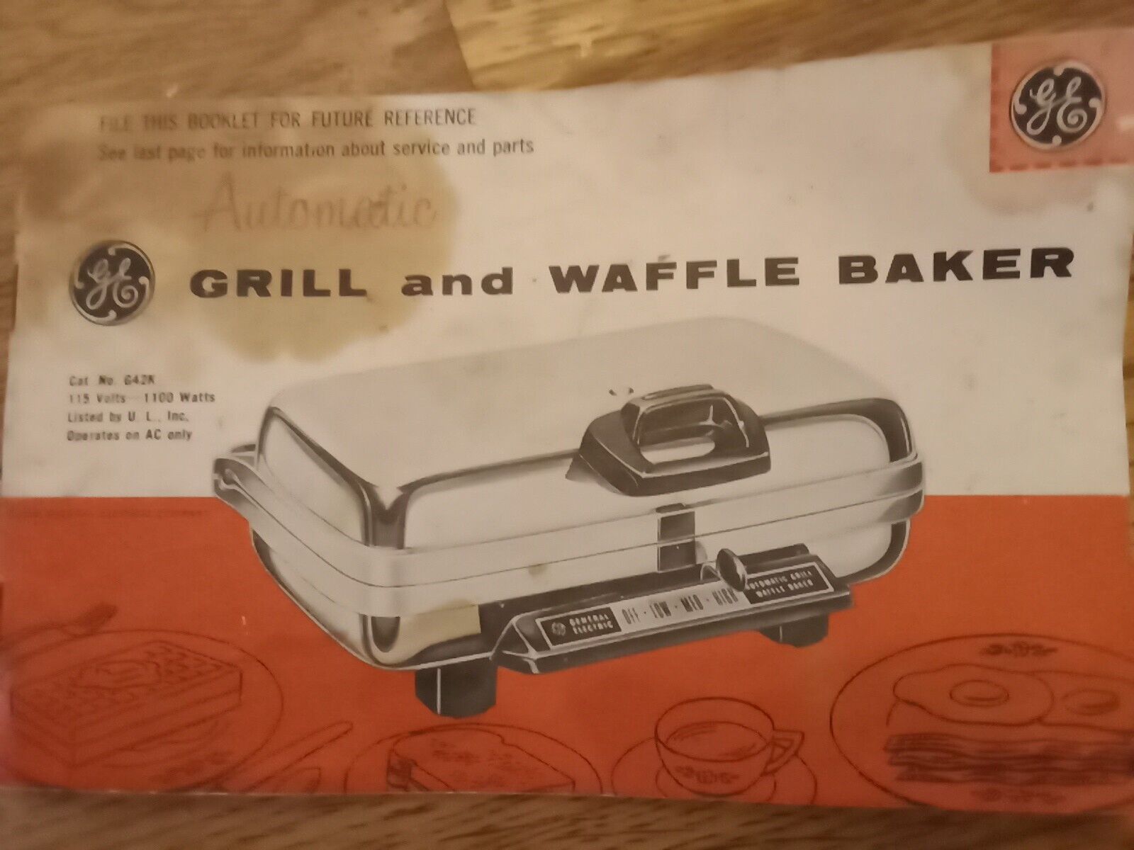 Vintage GE Automatic Grill and Waffle Baker -MANUAL ONLY