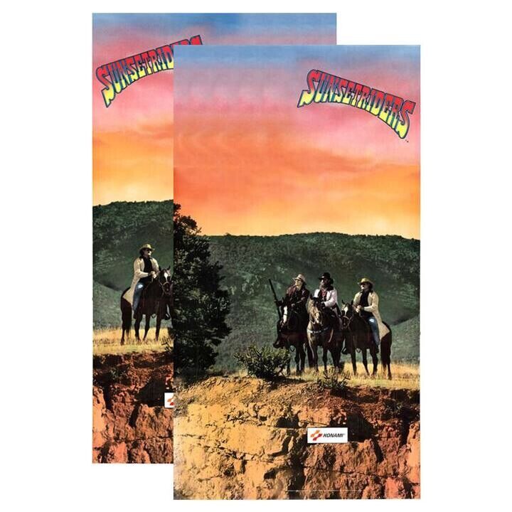Sunset Riders Arcade Side Art High Quality Laminated Game Graphics