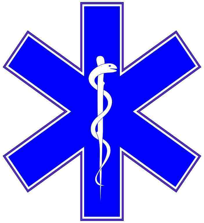 4.5 x 5 Star of Life Sticker Vinyl Medical Symbol Decal Emergency Sign Stickers