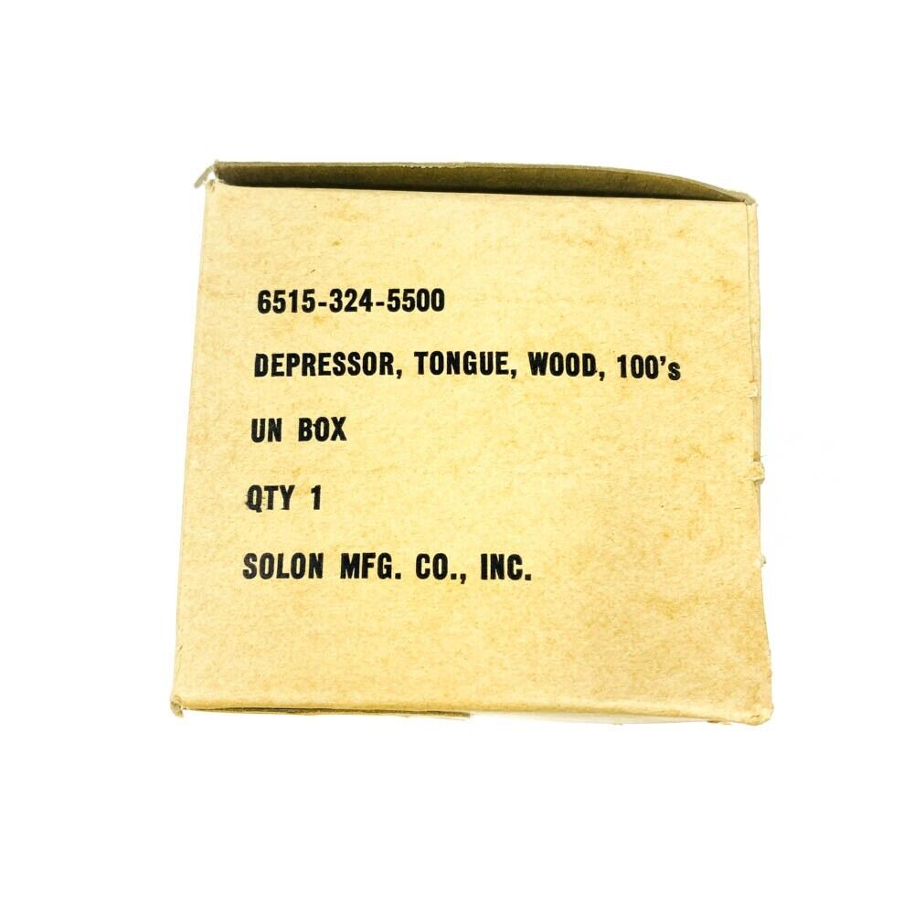 100 pcs Vietnam Era US Civil Defense 6515-324-5500 Wood Tongue Depressor Sticks