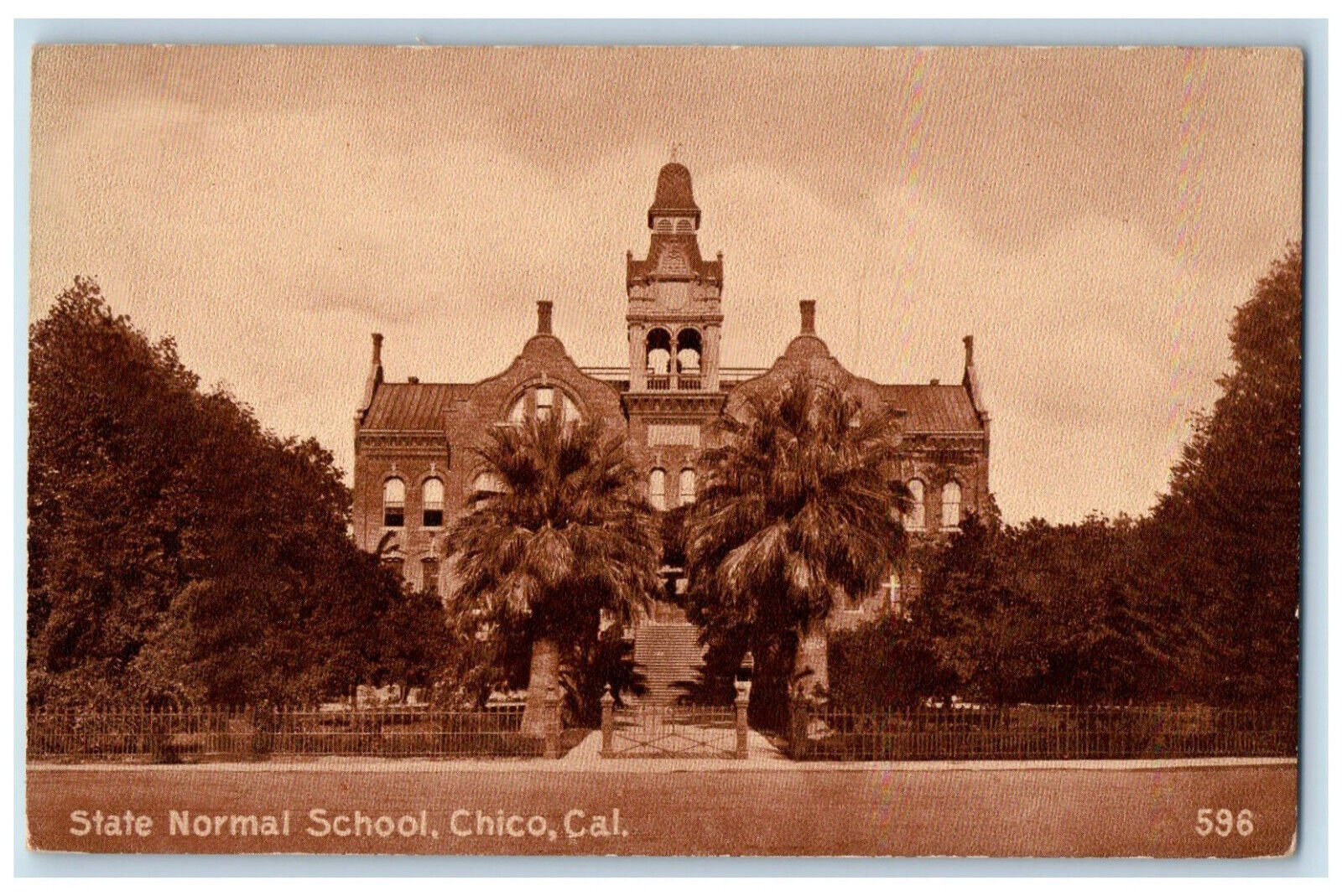 Entrance To State Normal School Building Chico California CA Antique Postcard