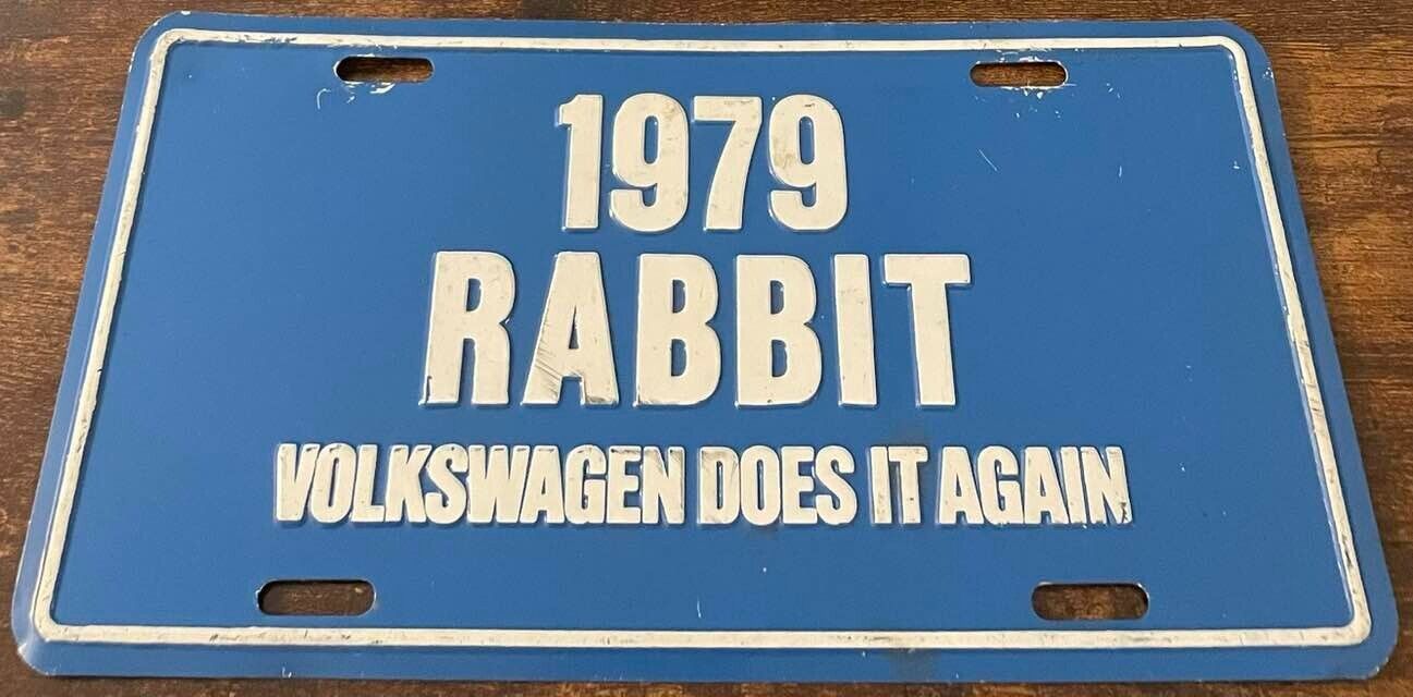 1979 Volkswagen Rabbit Booster License Plate VW Does It Again
