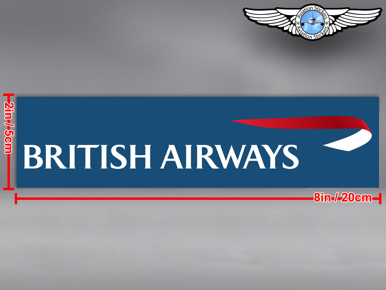 BRITISH AIRWAYS BA BLUE BACKGROUND RECTANGULAR LOGO DECAL / STICKER