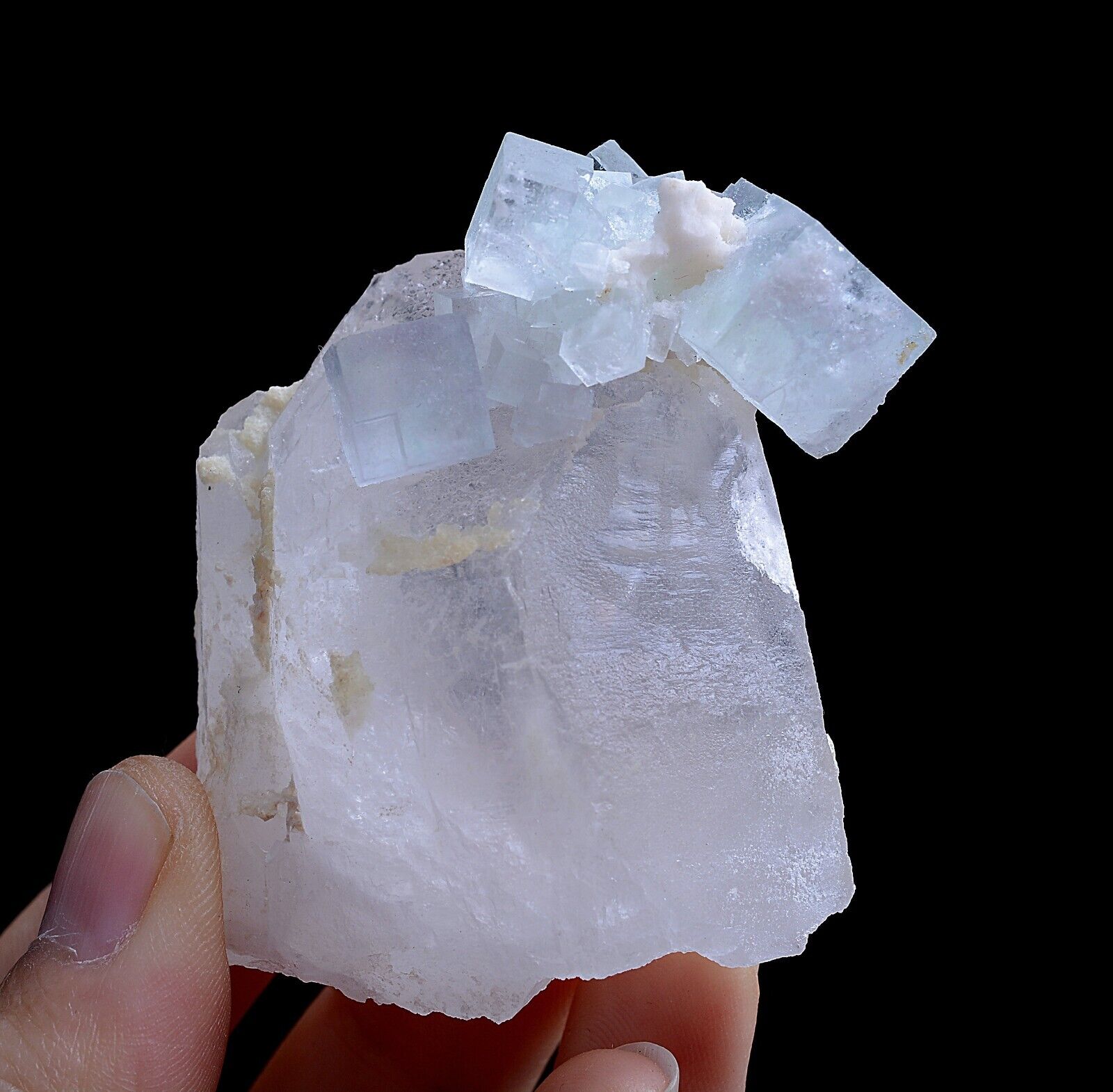 81g Natural Blue And White Porcelain Fluorite & Crystal Mineral Specimen/ China