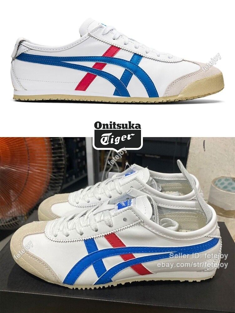  NEW Onitsuka Tiger MEXICO 66 White/Blue Sneakers Unisex Classic #1183C102-100