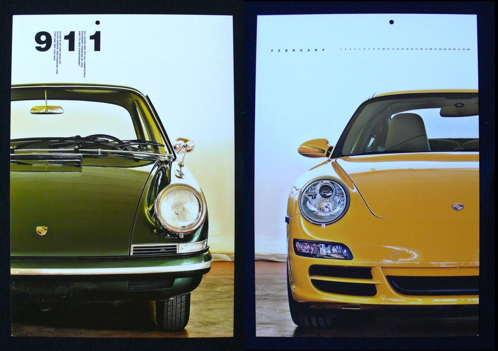 PORSCHE 1959 2005 911 Car Calendar Photo Poster DOUBLE PRINT Zuffenhausen