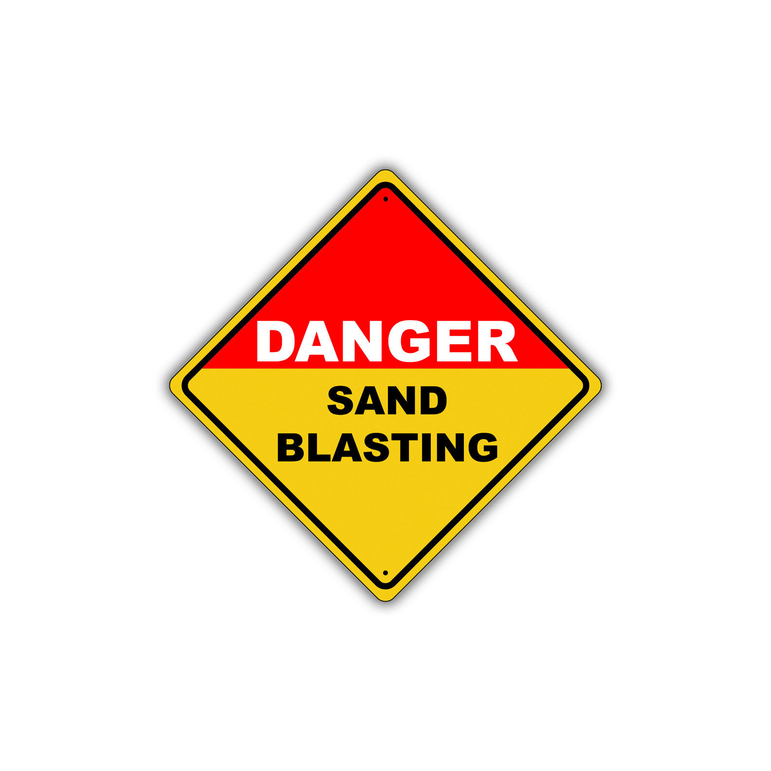 Danger Sand Blasting Diamond Sign Caution Notice Aluminum Metal Sign 12x12