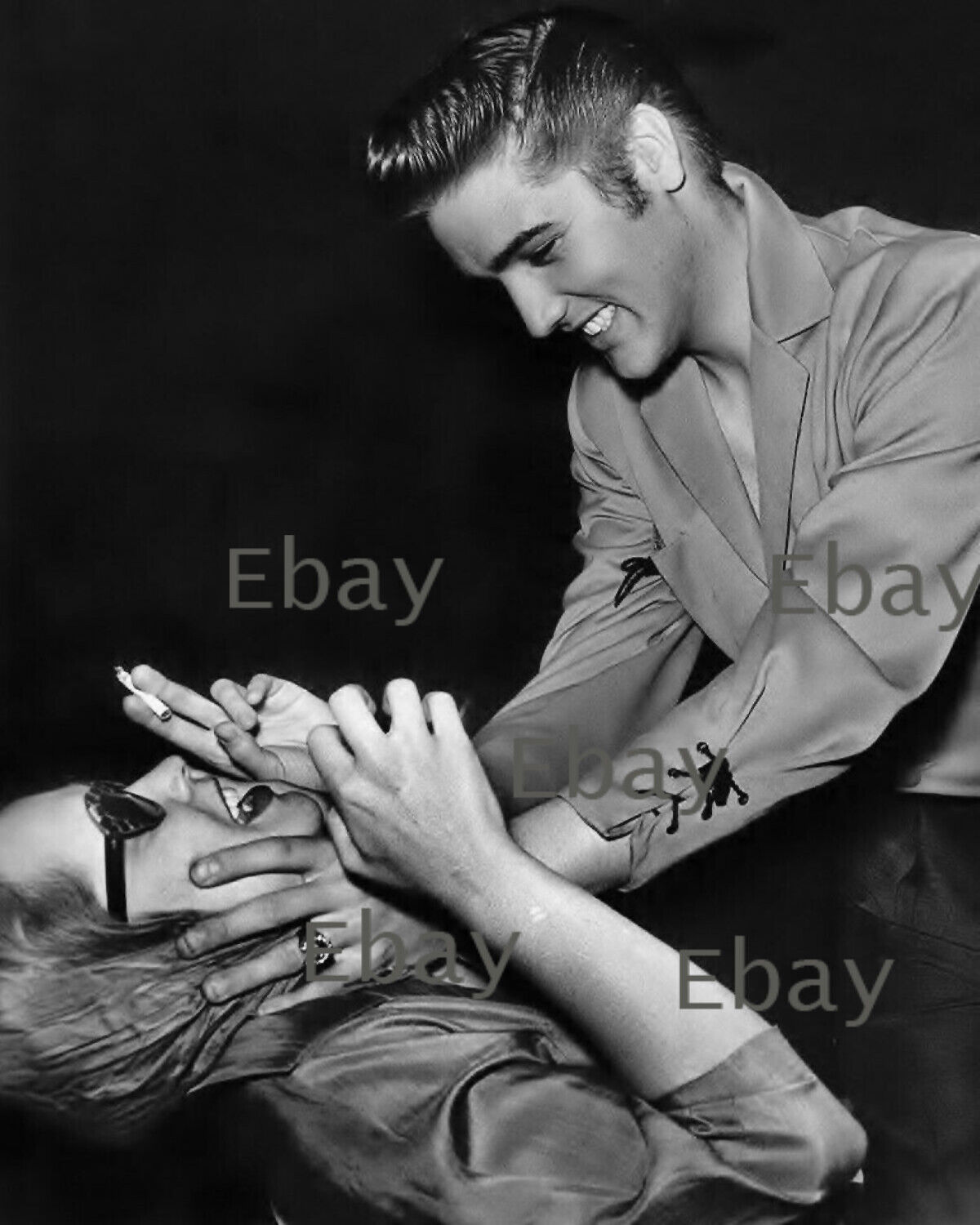 Vampira Maila Nurmi with Elvis Presley 8X10 Photo Reprint