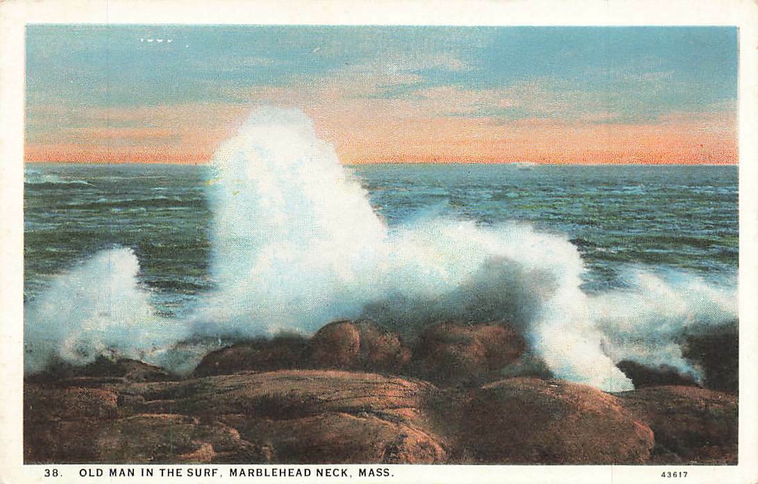 The Churn Old Man In Surf Waves Lot of 3 Marblehead  MA Mass VTG P106