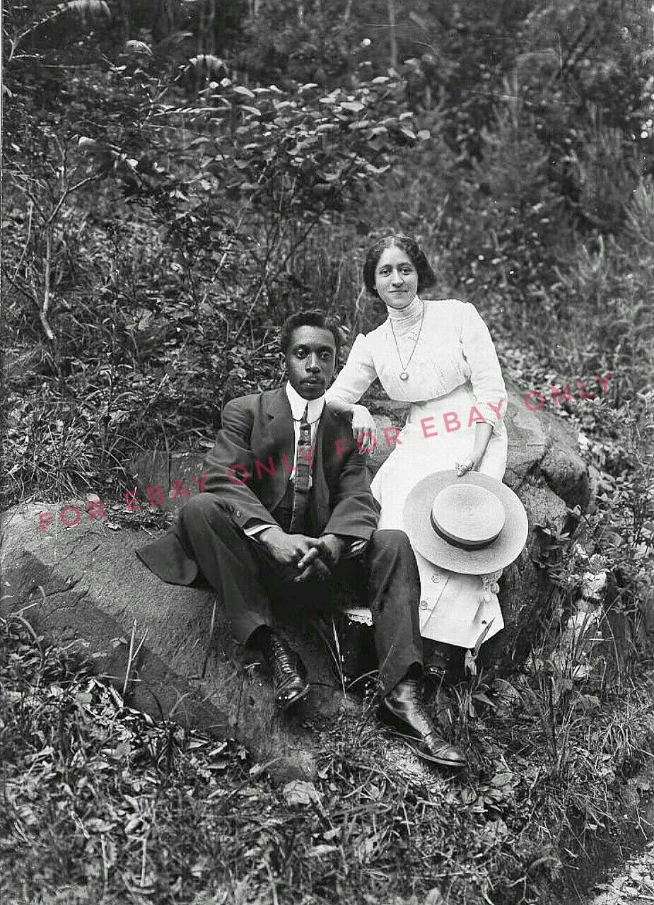 Vintage Old 1910's Photo reprint of a African American Black Couple Man Woman
