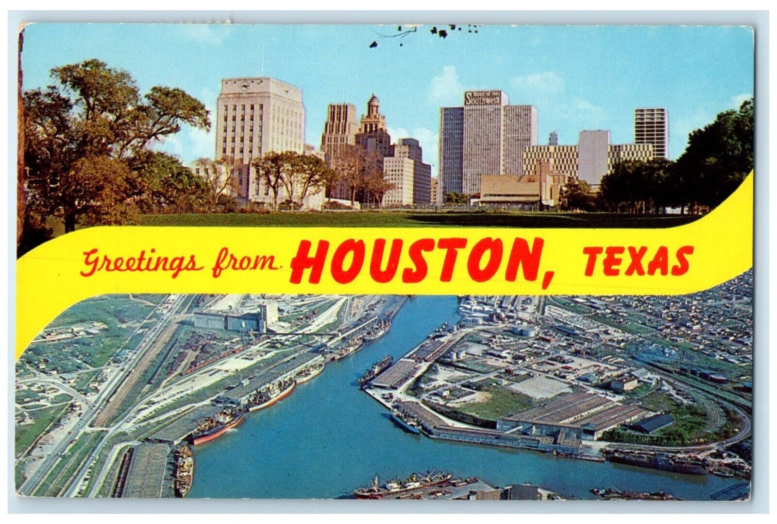 1963 Greetings Cotton Export City Exterior View Building Houston Texas Postcard