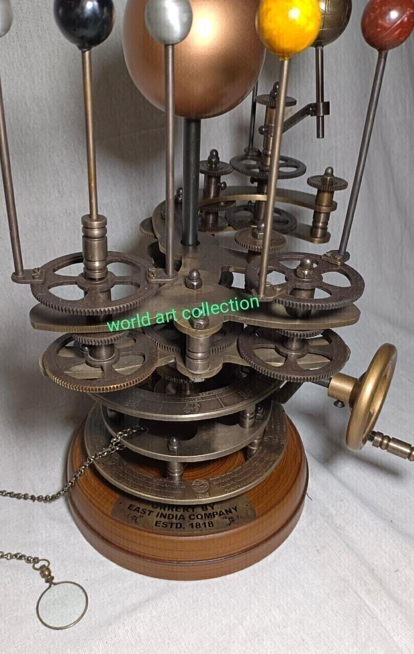Antique Brass Orrery Solar System Sun~Earth~Moon Motion Scientific Research Mode