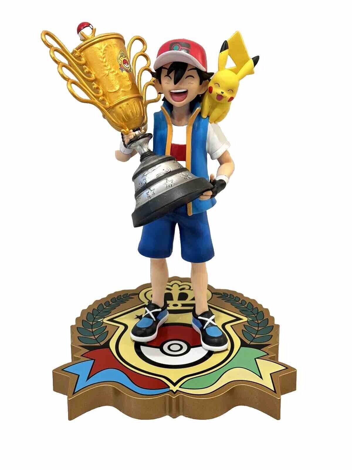 26cm Pokemon Pikachu and Ash Winning Champions Statue Model Figure Collectibles